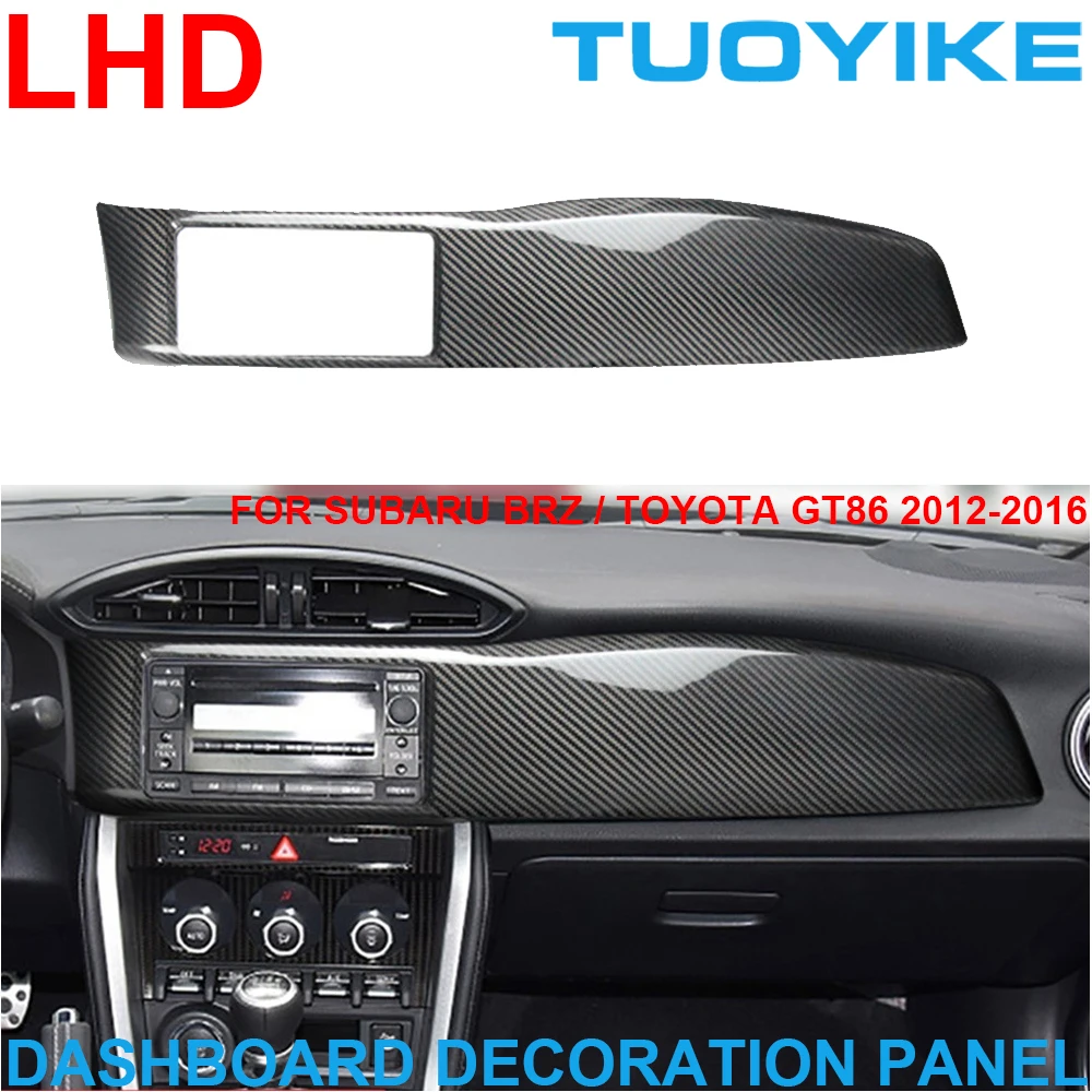 

LHD Real Dry Carbon Fiber Interior Dashboard Instrument Panel Decoration Trim Cover Racing For Toyota GT86 Subaru BRZ 2012-16