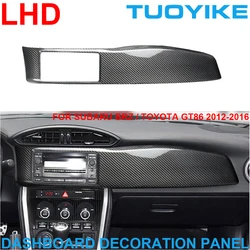 LHD Real Dry Carbon Fiber Interior Dashboard Instrument Panel Decoration Trim Cover Racing For Toyota GT86 Subaru BRZ 2012-16