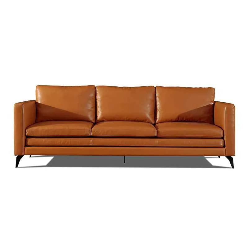 

Italian minimalist leather sofa first layer nappa leather
