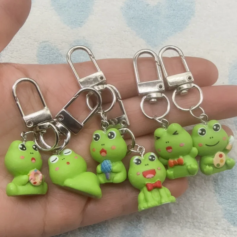 6pcs cute frog keychain, suitable for bag hanging accessories, the best choice for gifts