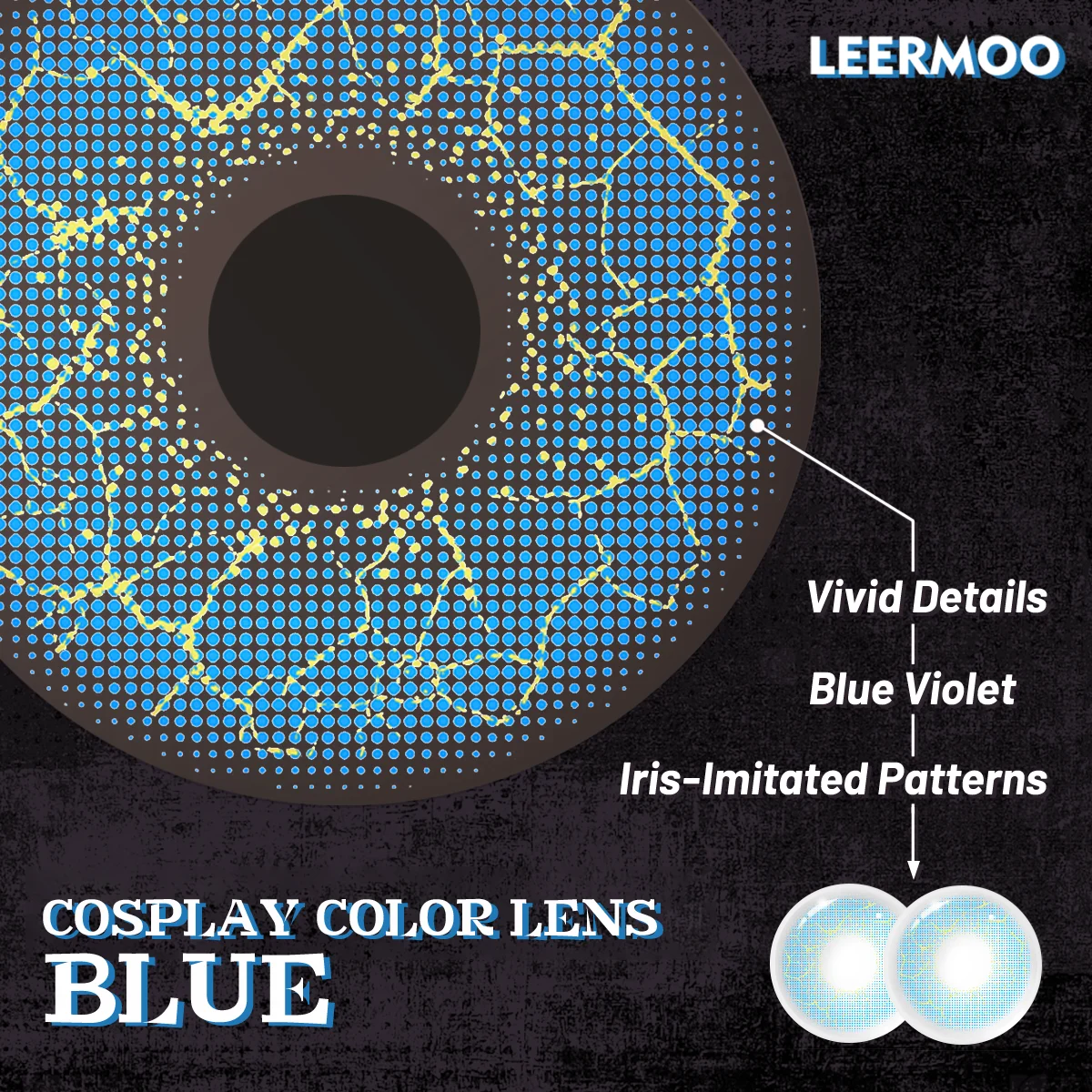 Visuashow Anime Farbige Kontaktlinsen für Party-Cosplay 1 Paar Weiche Farblinsen Halbjährlich Austauschbar für Kleine Pupillen – Detail 3