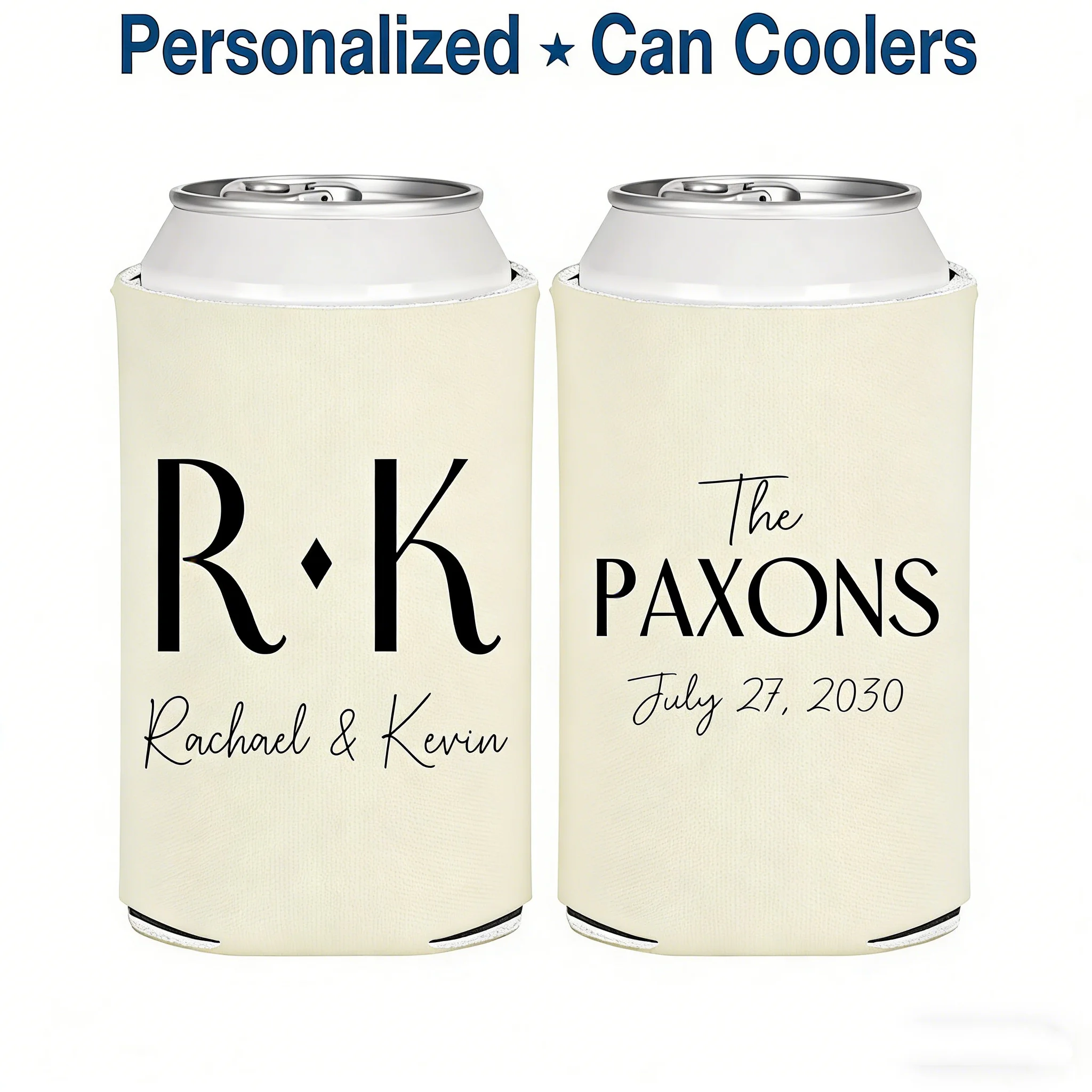 

Персонализированные охладители для банок на свадьбу, индивидуальные термоконтейнеры для напитков с монограммой в качестве уникальных свадебных подарков