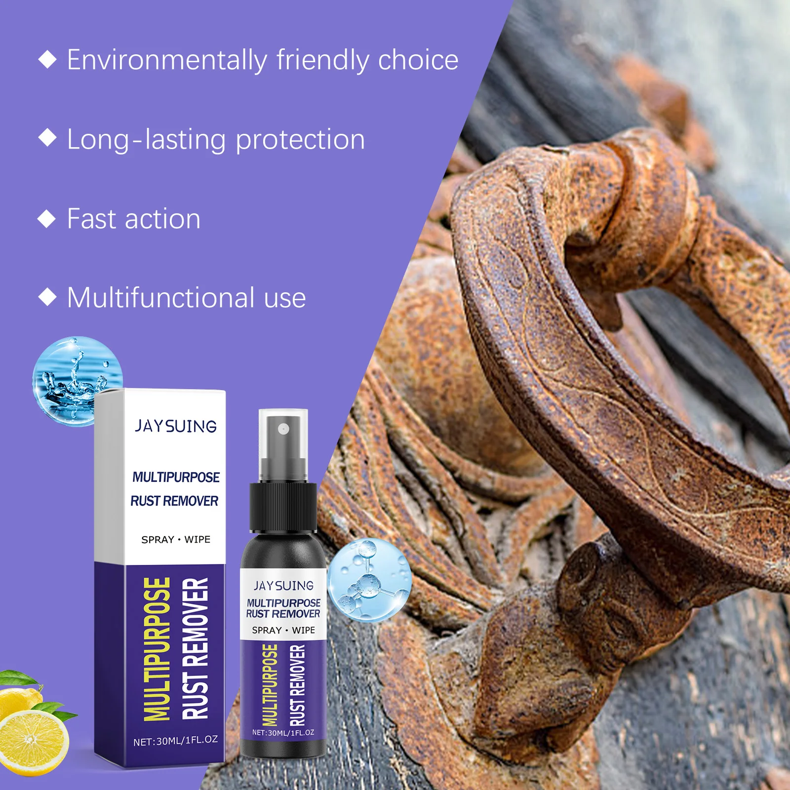 30ml Rust Remover Potent Car Detailing Maintenance Multi-Purpose Supplies Auto Accessories Gadget Anti-Rust Metal Chrome image 2