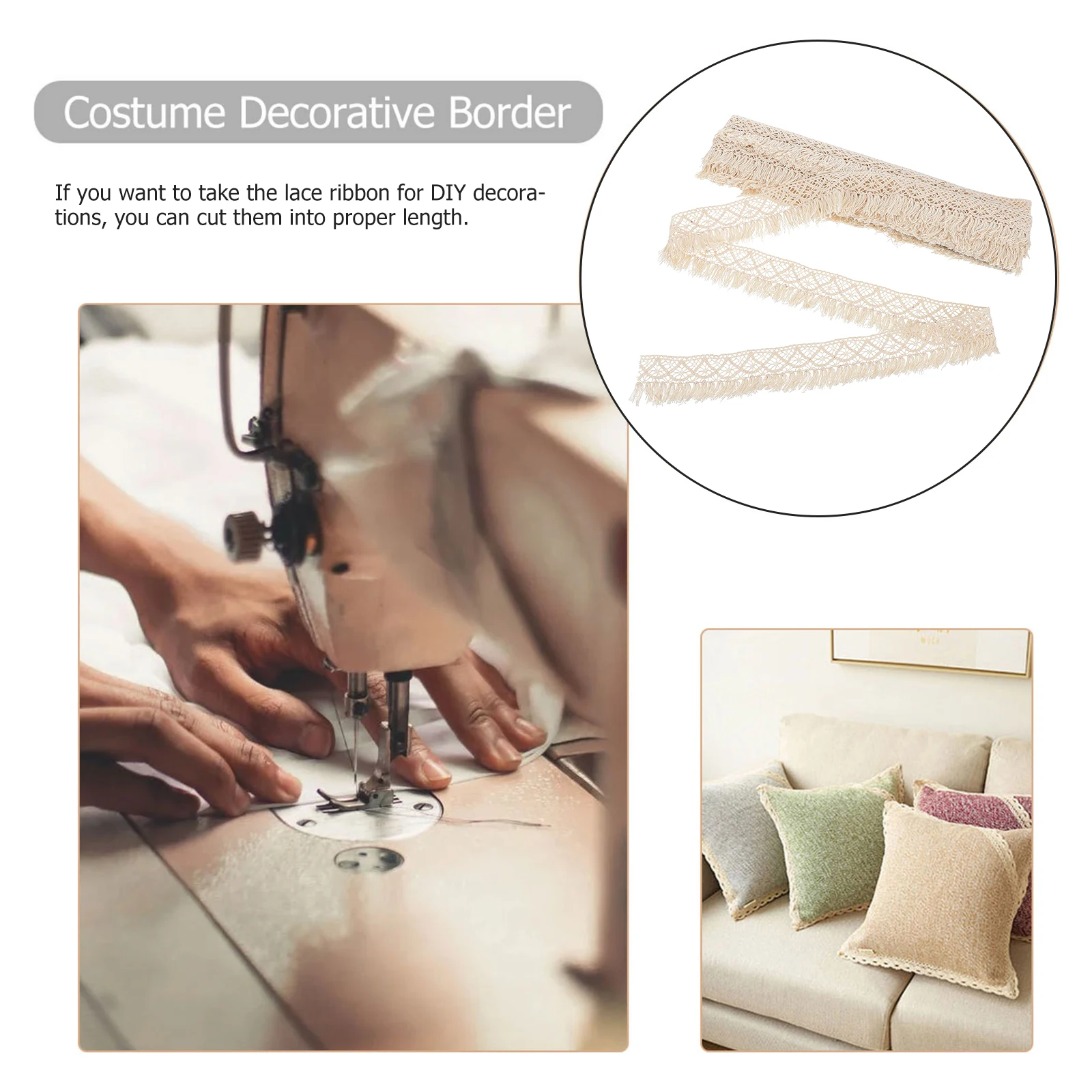 

10 Yards Cotton Thread Tassel Embellishment Fringe Lace Trim for Tablecloth Wedding Dress Decorative Fabric Applique Handcraft