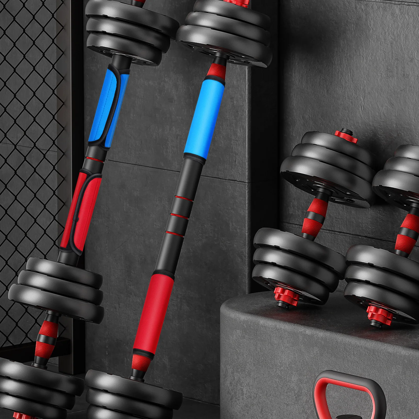 

4Pcs Pull-Up Bar Anti-Slip Handle Covers Detachable Cushions Horizontal Bar Accessories Gym Fitness Pads Barbell Mat