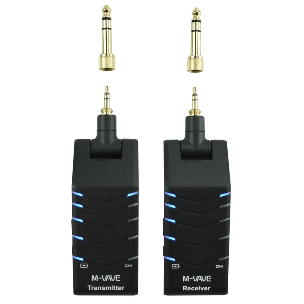 M-VAVE WP-4 2.4Ghz Wireless Guitar System Transmitter Receiver Rechargeable 5 Channels Transmitter Receiver for Guitar Bass