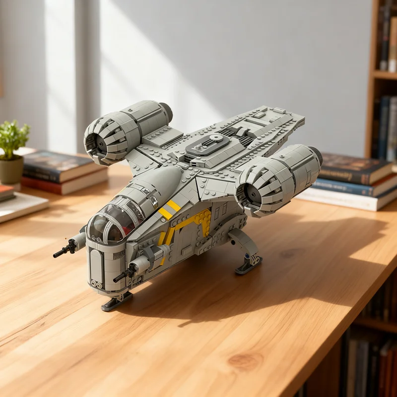 1763pcs MOC Star Battle The Razor Crest Model Christmas Gift Collectible Shelf Accent And Creative Home Decor