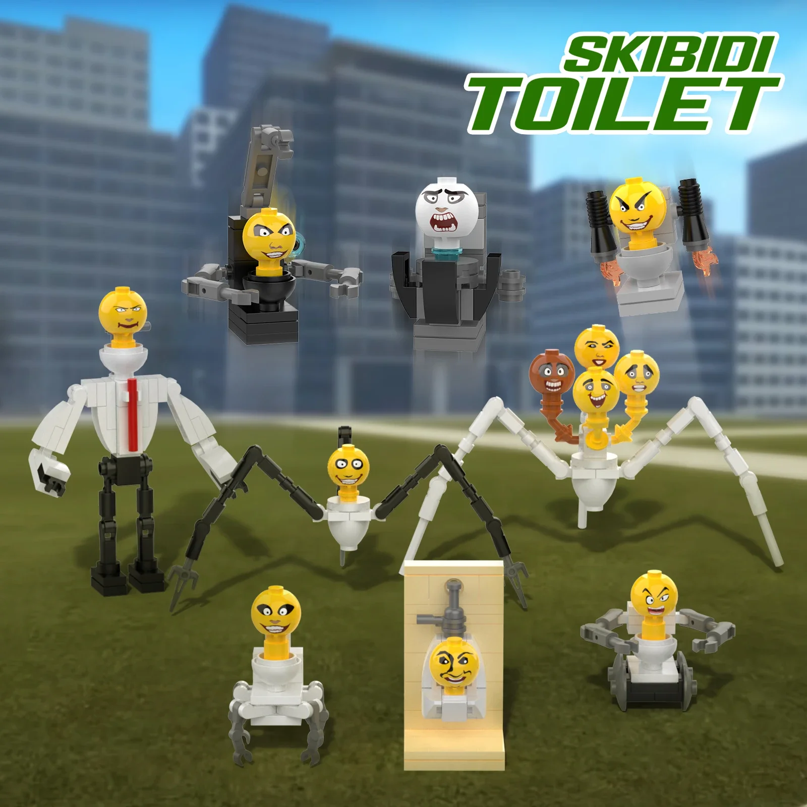 NEW 9-in-1 Skibidi Toilet Titan Battle Pack Model Building Blocks Toys Suit Creative Brick Toys for Children's Christmas Gifts