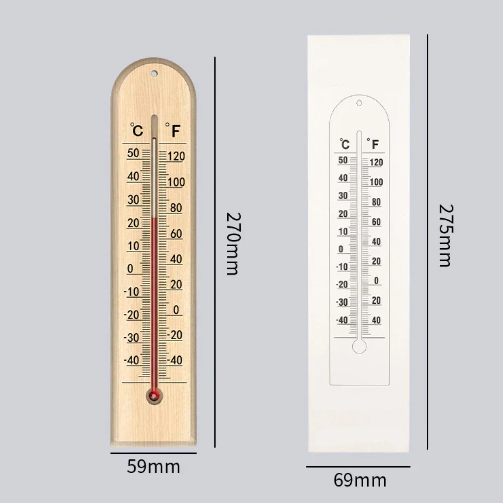 

Wall Mounted Wooden Thermometer Battery Energy Efficient High Precision Temperature Measurement for Indoor Outdoor