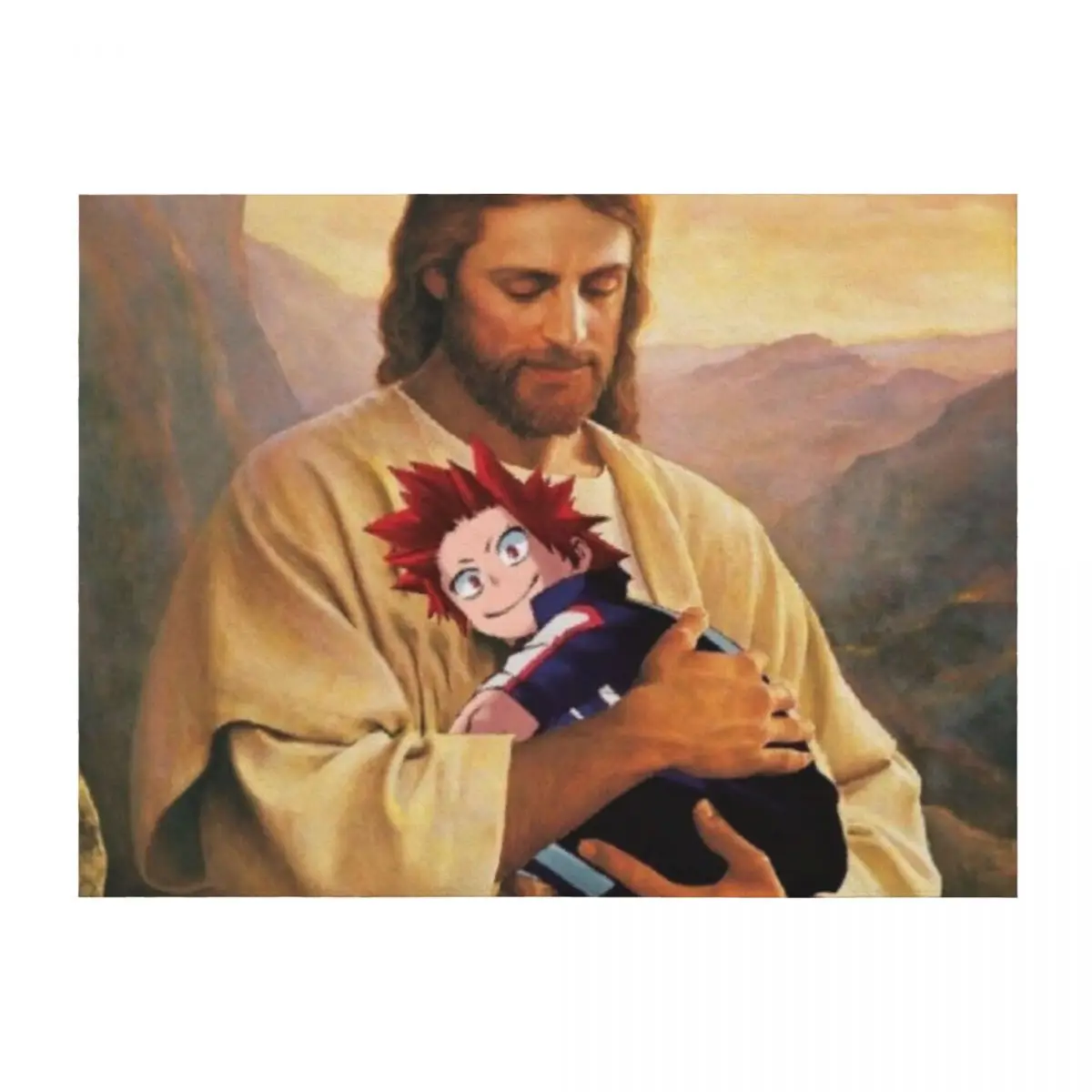 

Kirishima held by Jesus Throw Blanket Blankets For Baby Sofas Polar sofa bed Blankets