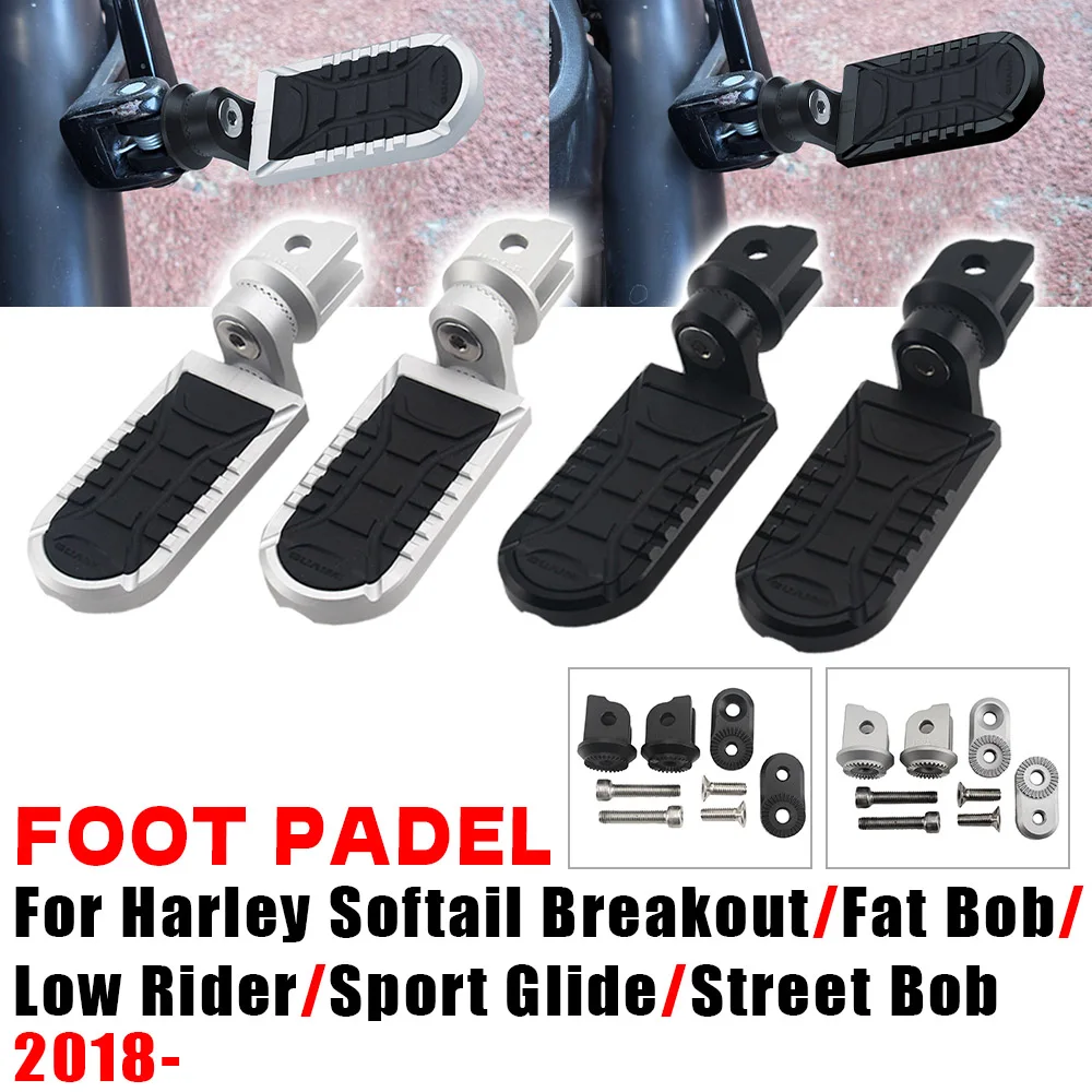 

For Harley Davidson Softail 2018-up models Breakout Fat Bob Motorcycle Front Footpegs Adjustable Extend Lowering Foot Rest Pedal