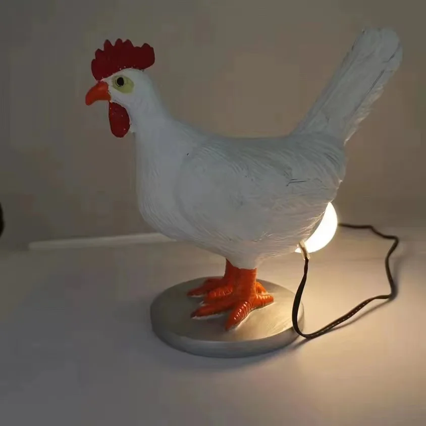 Novedad luz LED nocturna gallina pone huevos lámpara de mesita de noche lámpara creativa divertido regalo de Navidad decoración del hogar iluminación lámparas de noche