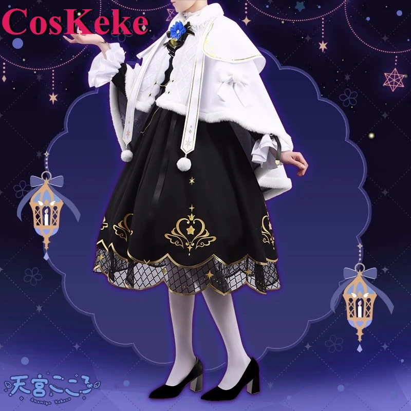 CosKeKe [Customized] Anime Vtuber Nijisanji Amamiya Kokoro Cosplay Costume Gorgrous Christmas Style Dress Role Play Clothing