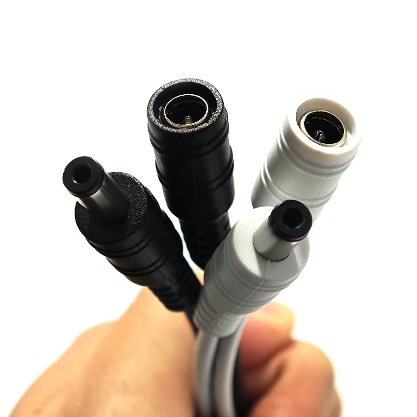 3PCS DC5.5X2.1mm Male Female Power Plug Cable Wire Jack Adapter Connector DC5521 Power Cord Black/White For LED Light Strip