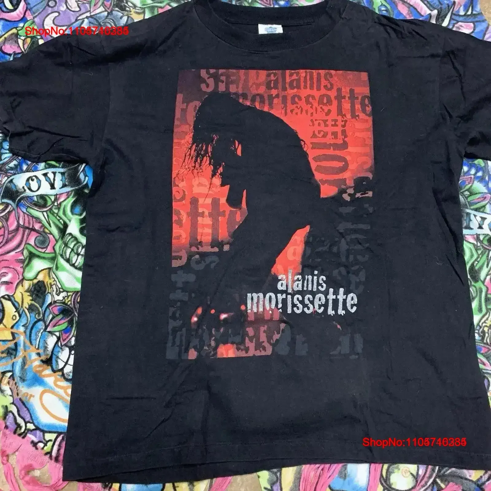 Vintage Alanis Morissette Concert T Shirt XL Black Winterland 90s All Size S 4XL Washed fashion homme Breathable vintage