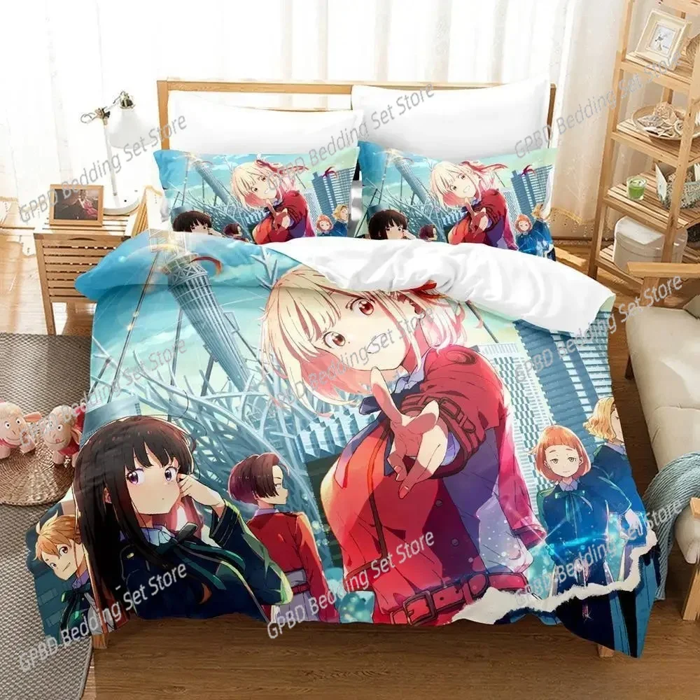 

3d Print Anime Kawaii Girl Lycoris Recoil Bedding Set Bedroom Soft Modern Bedspreads Comefortable Duvet Cover Quilt Pillowcase