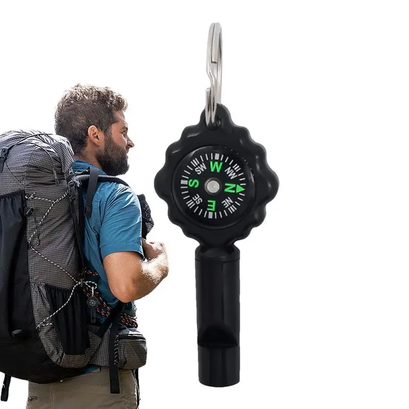 

Outdoor Survival Whistle Outdoor Multifunctional Tool Outdoor Equipment 2-in-1 Compass With Clear Loud Sound For Climbing