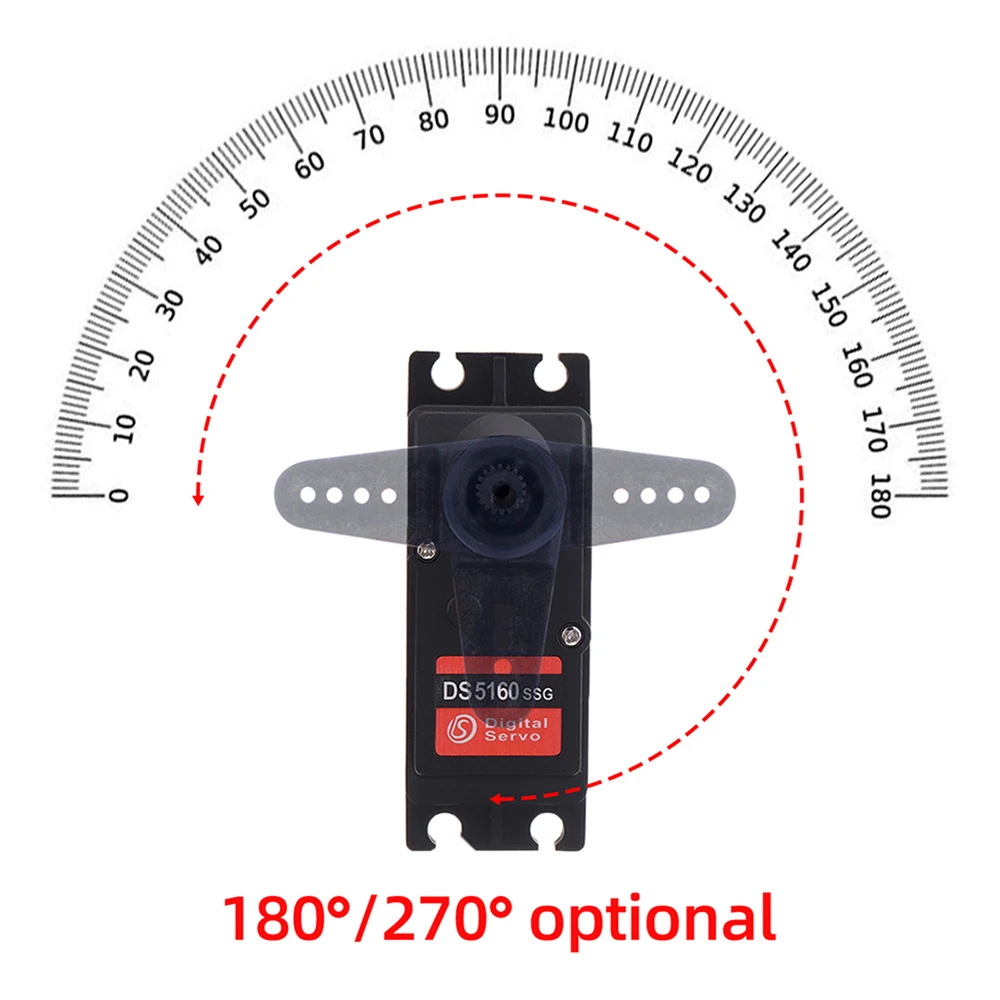 60KG Digital Servo Full Metal Gear High Torque 8.4V Waterproof 180/270Degree for RC 1/5 Baja Cars Climbing Vehicle Robots DS5160