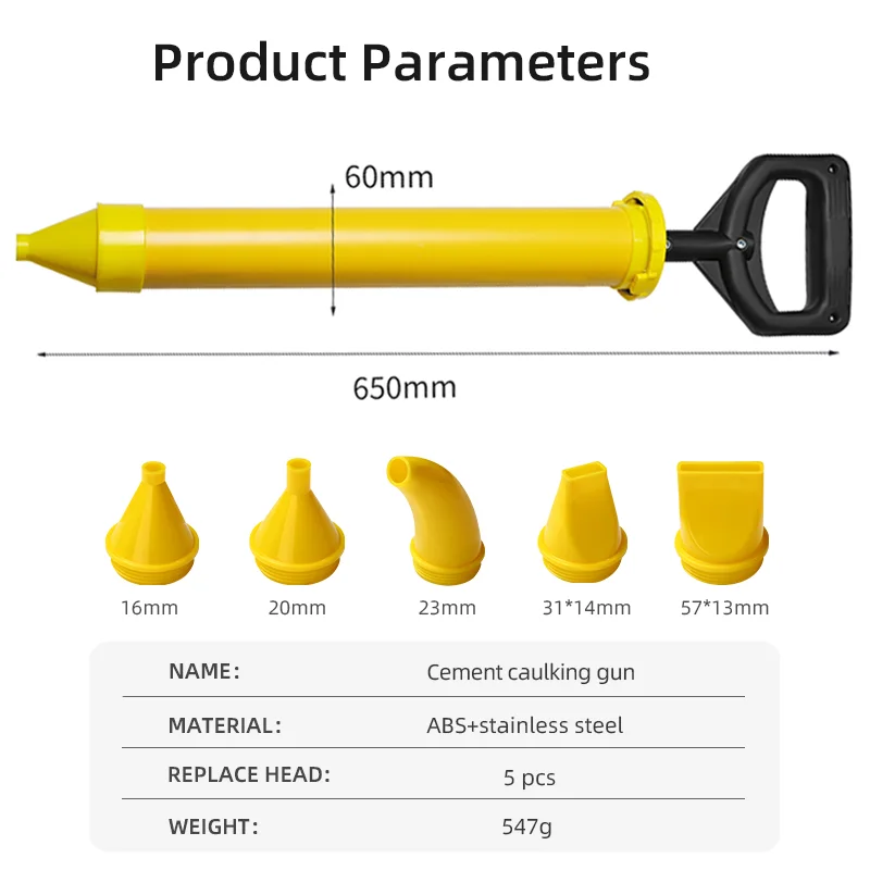 Caulking Gun Cement Lime Pump Grouting Mortar Sprayer Applicator Grout Filling Tools With 5 Nozzles