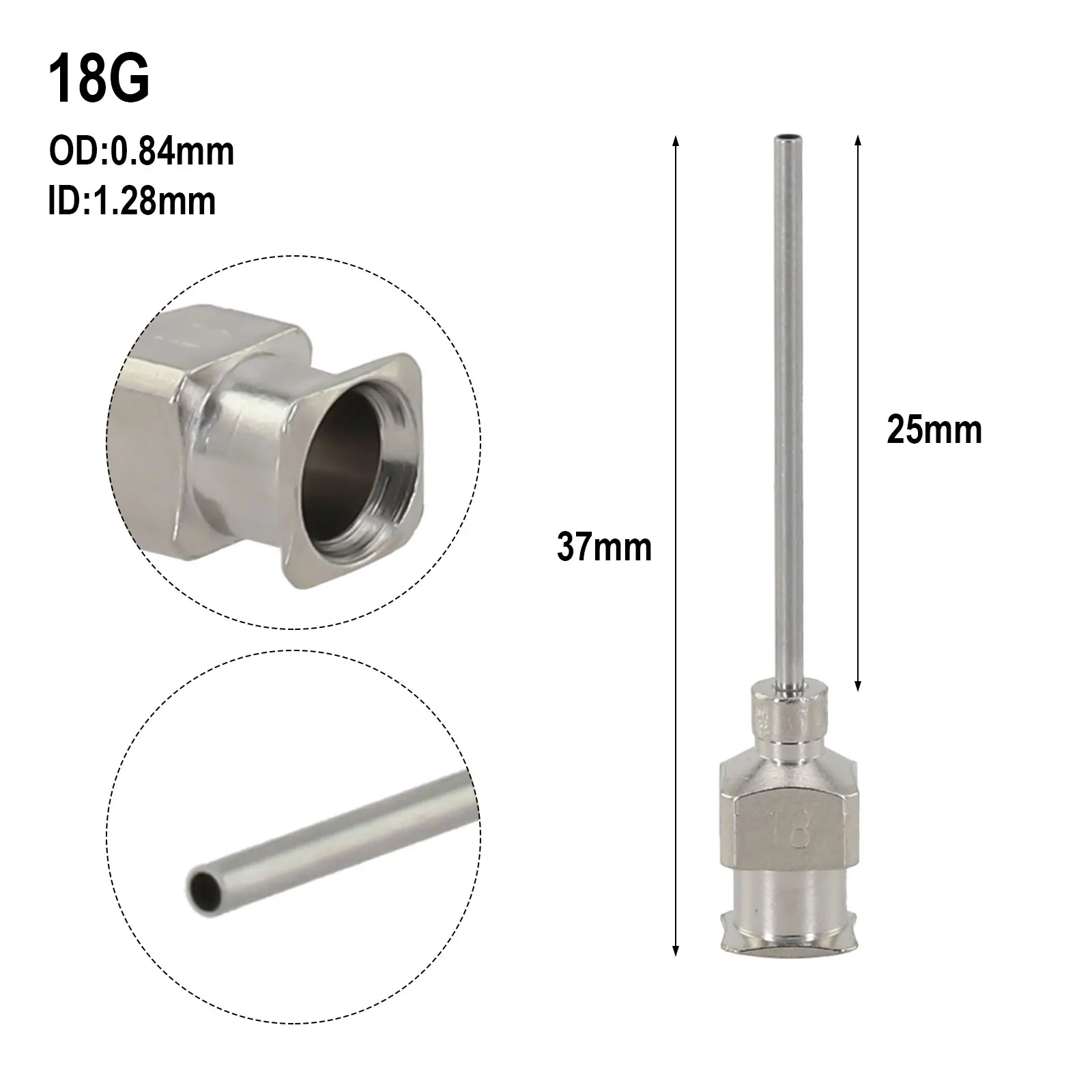 Colla industriale dell'ago della macchina di erogazione dell'acciaio inossidabile di 25mm 1 pollice 8G-30G ago di iniezione della colla industriale per alta temperatura