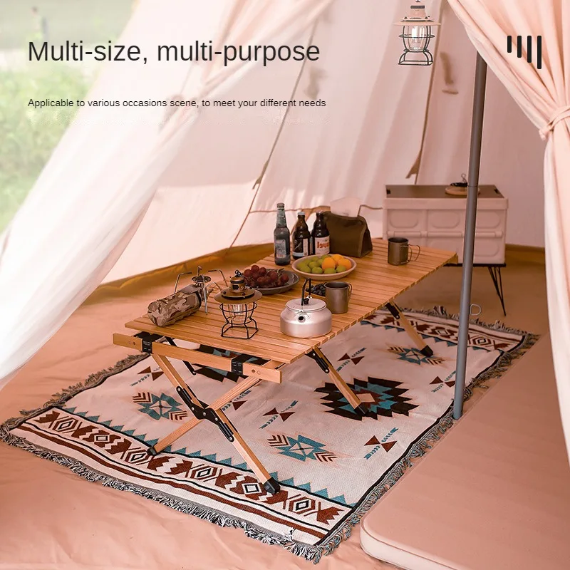 Outdoor Picnic Mat Tent Moisture-proof Mat Bohemian Style Blanket Cotton Yarn Nap Blanket Outdoor Camping Mat