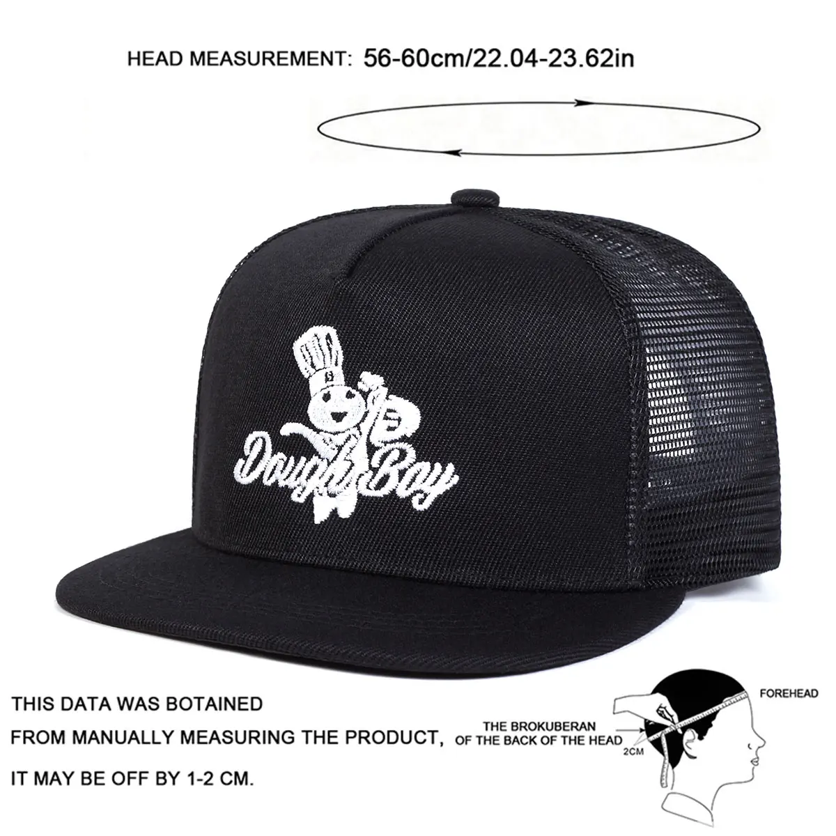 Cappelli a rete hip-hop con ricamo a lettera Daugh Boy unisex Cappelli da baseball casual regolabili per esterni primavera estate Cappello per protezione solare