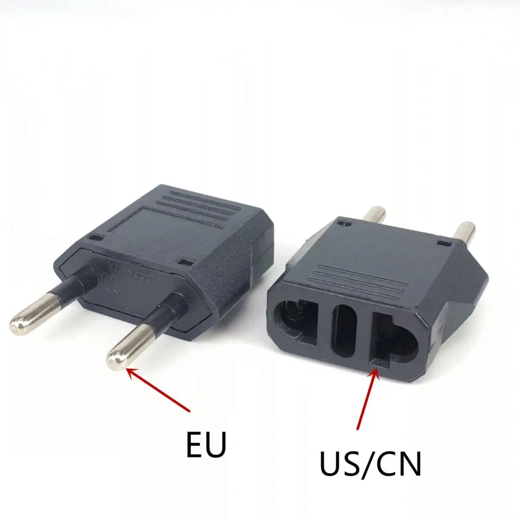 4.8mm EU To US Plug Adapter Universal European Outlet Wall Plug Adapter Power Converter EU To USA American Power Travel Adapters