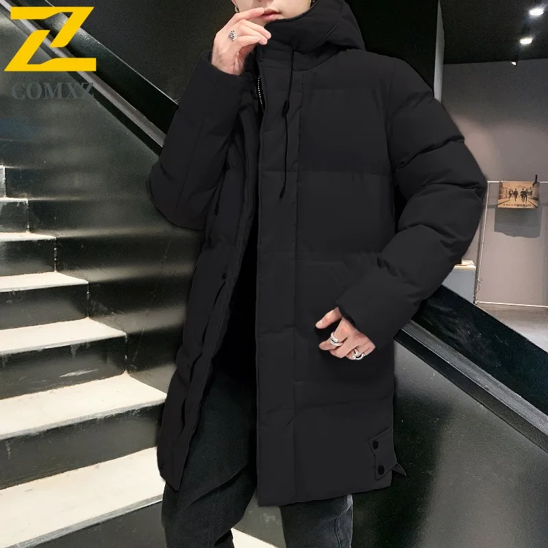 

COMXZ Men Work Filled Jacket Hooded Outdoor Thickened Warmth Parka Business Leisure Lightweight Cold Resistant Winter Jackets