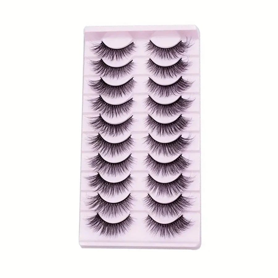 高級ふわふわ3D猫風つけまつげ10組、自然なふっくら感、毎日の旅行やデートに最適