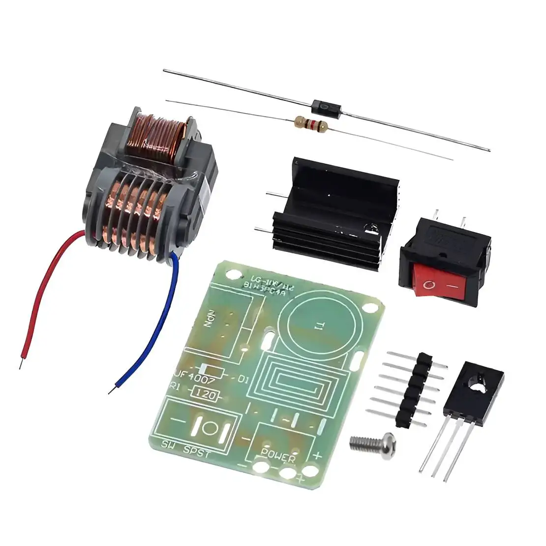 High Frequency High Voltage Inverter Coil Arc Generator Boost Transformer Step up Converter Module + PCB Board Kit 15KV
