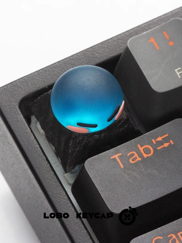 Slime Artisan Keycap Mechanical Keyboard Accessories Resin Art Cute Cartoon Blue Computer Accessories Keycap Customization Gift