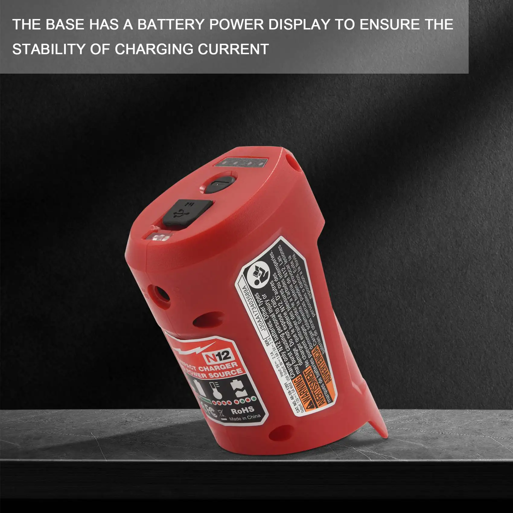 Popular Portable USB Battery Charger and Power Source Fit for 48-59-1201 N12 USB Adapter-Red