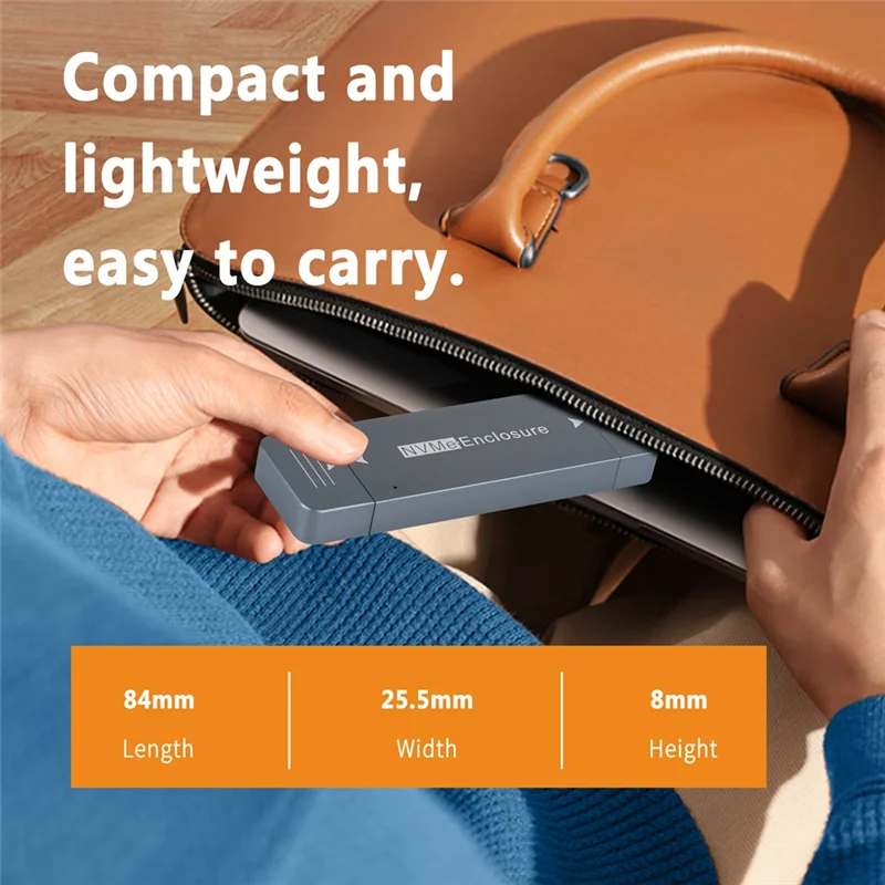 NVME SSD Enclosure M.2 Nvme Enclosure USB-A Plug USB 3.210Gbps In-Line 2230 SSD Case dengan Magnet