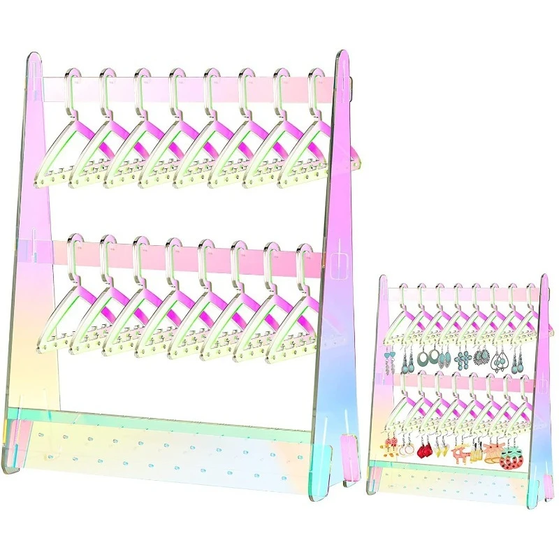 

Rainbow Acrylic Jewelry Display Stand Earrings Displays Rack Originality Eardrop Showcase Holder Transparent Earrings Show Shelf