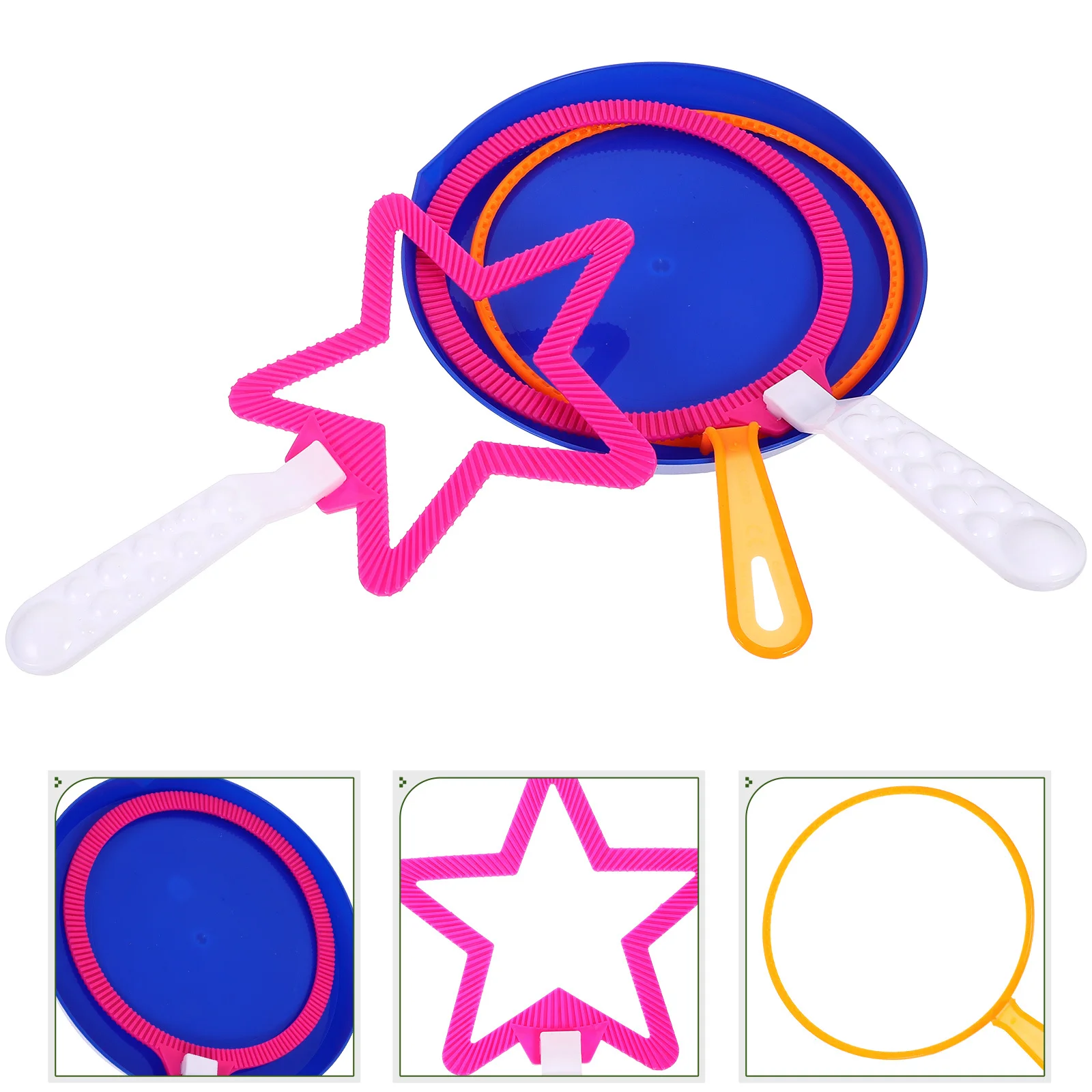 4Pcs Blowing Bubble Maker Set Safe Durable Fun for Family Friends All Seasons Bubble Wand Set Bubbles Maker Party Favors