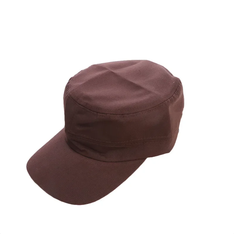 Unisex Vintage Einfarbige Flache Militärmütze in Fünf Farben Erhältlich, Atmungsaktive Sommer-Outdoor-Militärmütze, Flache Schlichte Mütze – Detail 19