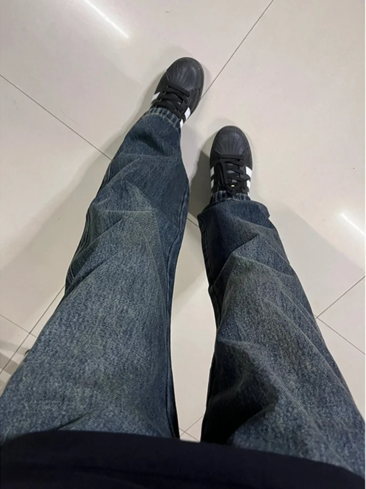 

Мужские джинсы Deep Blue Cleanfit прямого кроя в американском ретро-стиле, летние, новые, модные, длинные брюки для повседневной носки для подростков