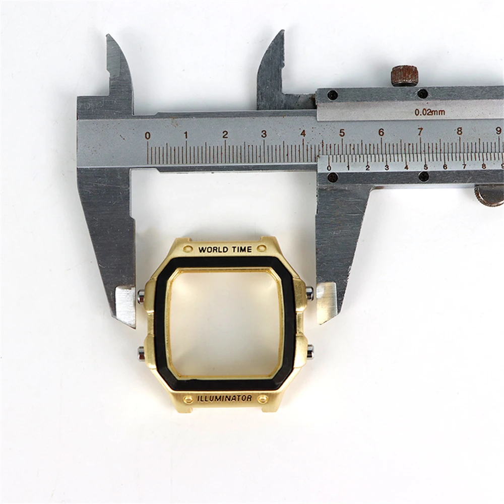 Caja chapada en metal integrada con movimiento electrónico 30,5*30,5 para caja de reloj sustituta resistente a caídas AE1200