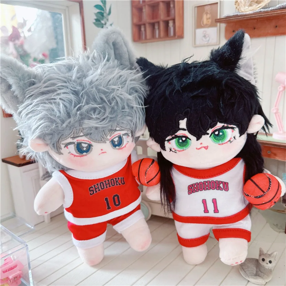 Three-piece Set Doll Basketball Uniform T-Shirt Outfit 20cm Cotton Doll Clothes Mini Ball Plush Doll Sports Clothes