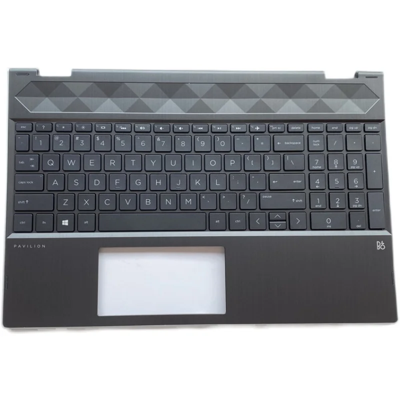 New For HP X360 15-CR TPN-W132 C Case Backlit Keyboard, Silver Edge L20849-001