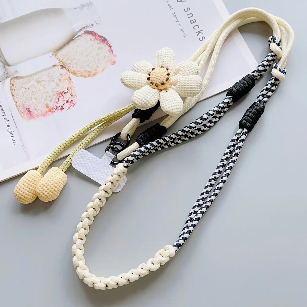 

Flower Mobile Phone Lanyard Detachable Anti Lost Crossbody Phone Strap Long Universal Phone Neck Straps Lanyard Patch
