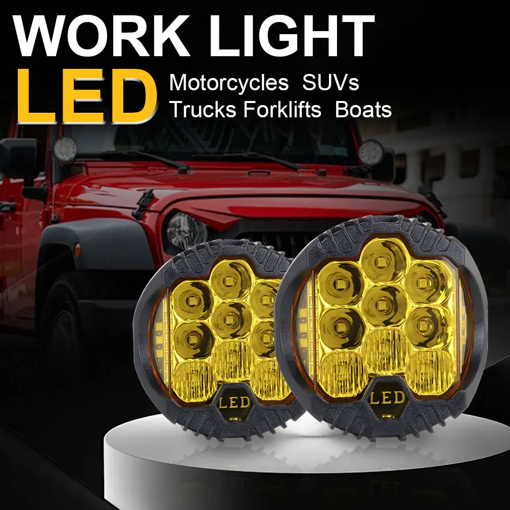 7inch Automobile LED Sport Work Lamps for Lada Offroad 4X4 vehicle Auxiliary Lights led 5 INCH Combo Driving Lamp Headlamp