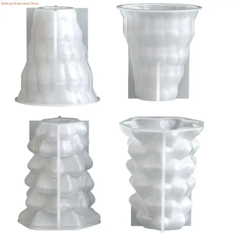 F92D قالب حامل شموع من السيليكون متعدد الاستخدام، تصميم شجرة عيد الميلاد، مجموعة أدوات يدوية من الراتنج #5