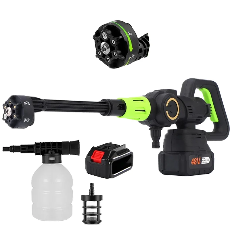 Brushless Industrial Portable Electric Pressure Washer 3 Adjustable Levels With 6-in-1 Nozzle Car Fence Floor Cleaning Watering