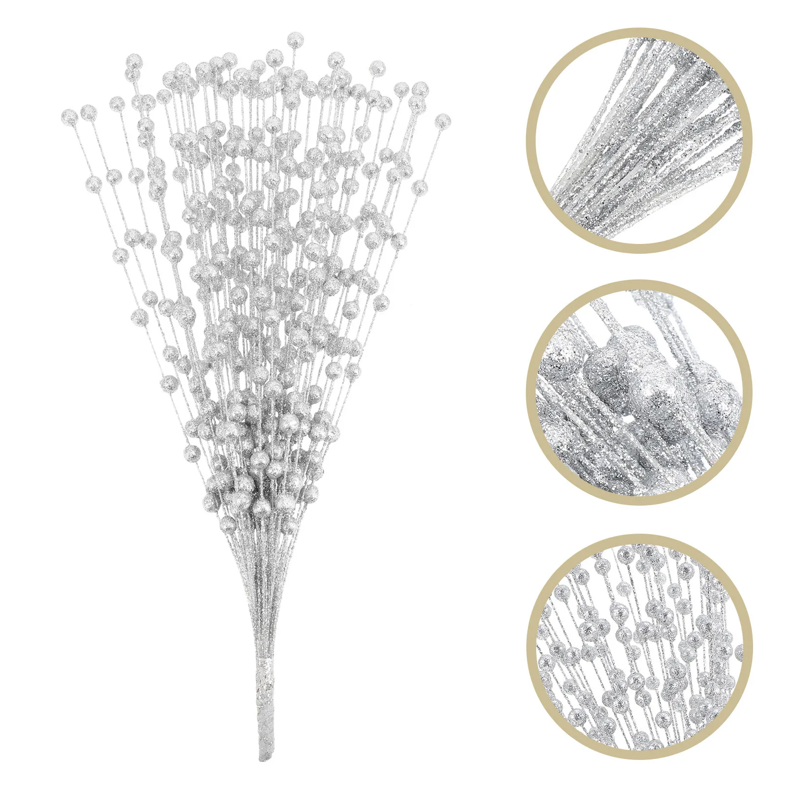 

1Set Shiny Glitter Berry Branch Holiday Party Decoration Artificial Berry Bouquet Simulation Flowers for Home Hotel Restaurant