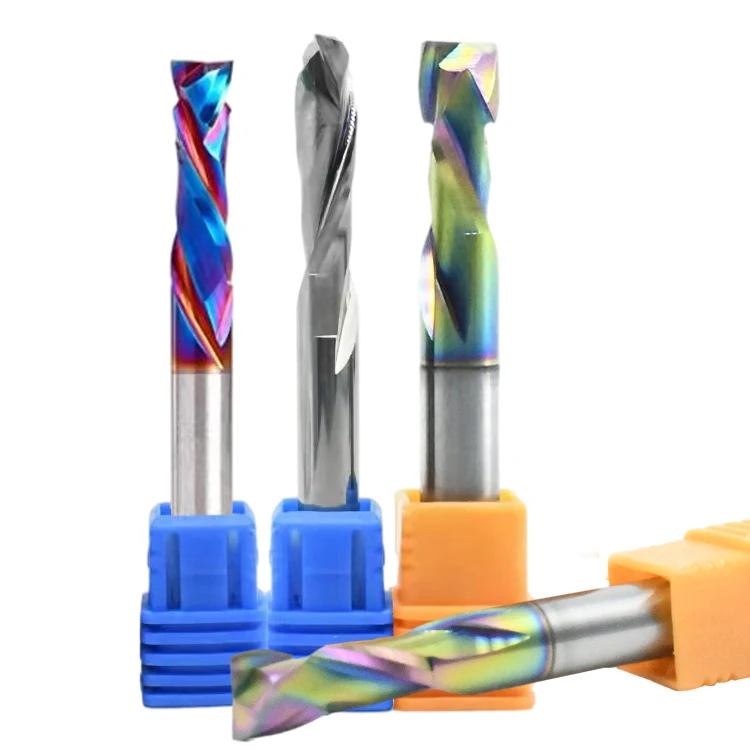 

1/4 Inch Shank Compression Up Down Spiral Router Bit - 1/4" Compression End Mill for Chipboard and Composite Cutting (Pack of 10