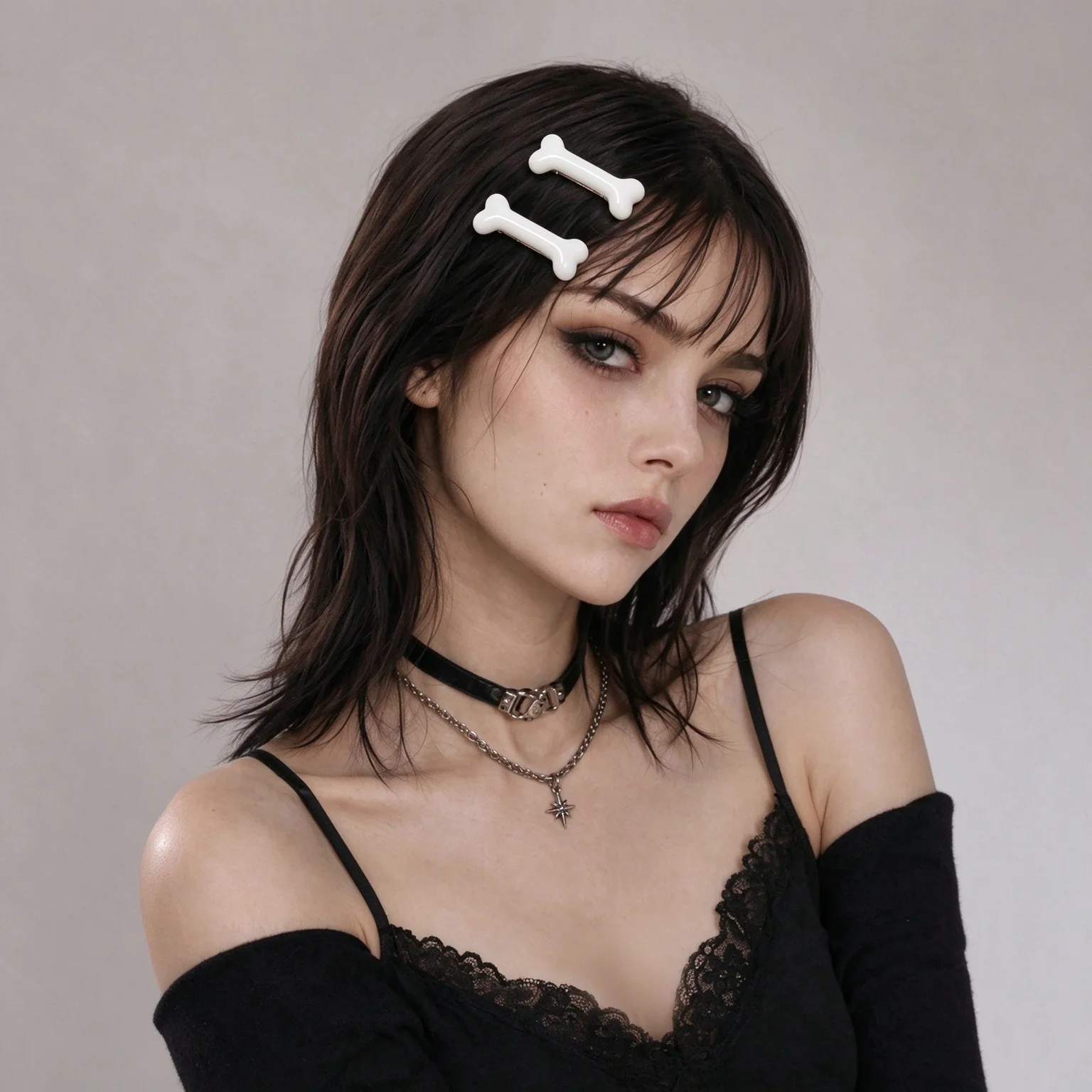 4-Pack Bone-Decorated Hair Clips Cute And Fun Dog Hair Accessories for Camping Parties Role-playing Gifts And Casual Daily Hair
