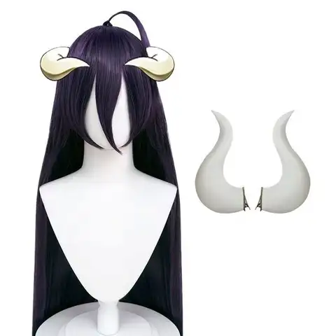 Overlord Albedo Cosplay Peruk Lila Svart Syntetisk Lång Rak Peruk Anime Coser Söt Flicka Högkvalitativ Peruk Halloweenfest 10 best sales albedo peruk - №5