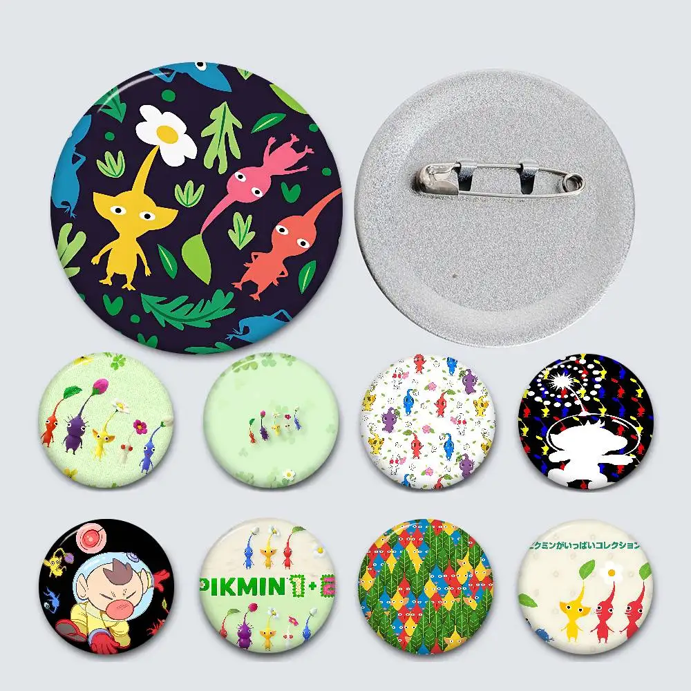 Pikmin Spiel 58mm handgemachte Brosche Cartoon Cosplay Abzeichen auf Rucksack Schmuck Zubehör Geschenke