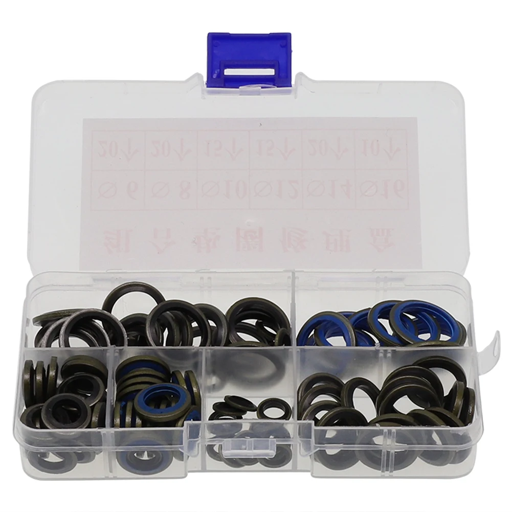 100pcs/ 245pcs Assorted Sealing Gasket Combination Gasket M6 To M30 Repair Box Rubber High Quality Practical To Use